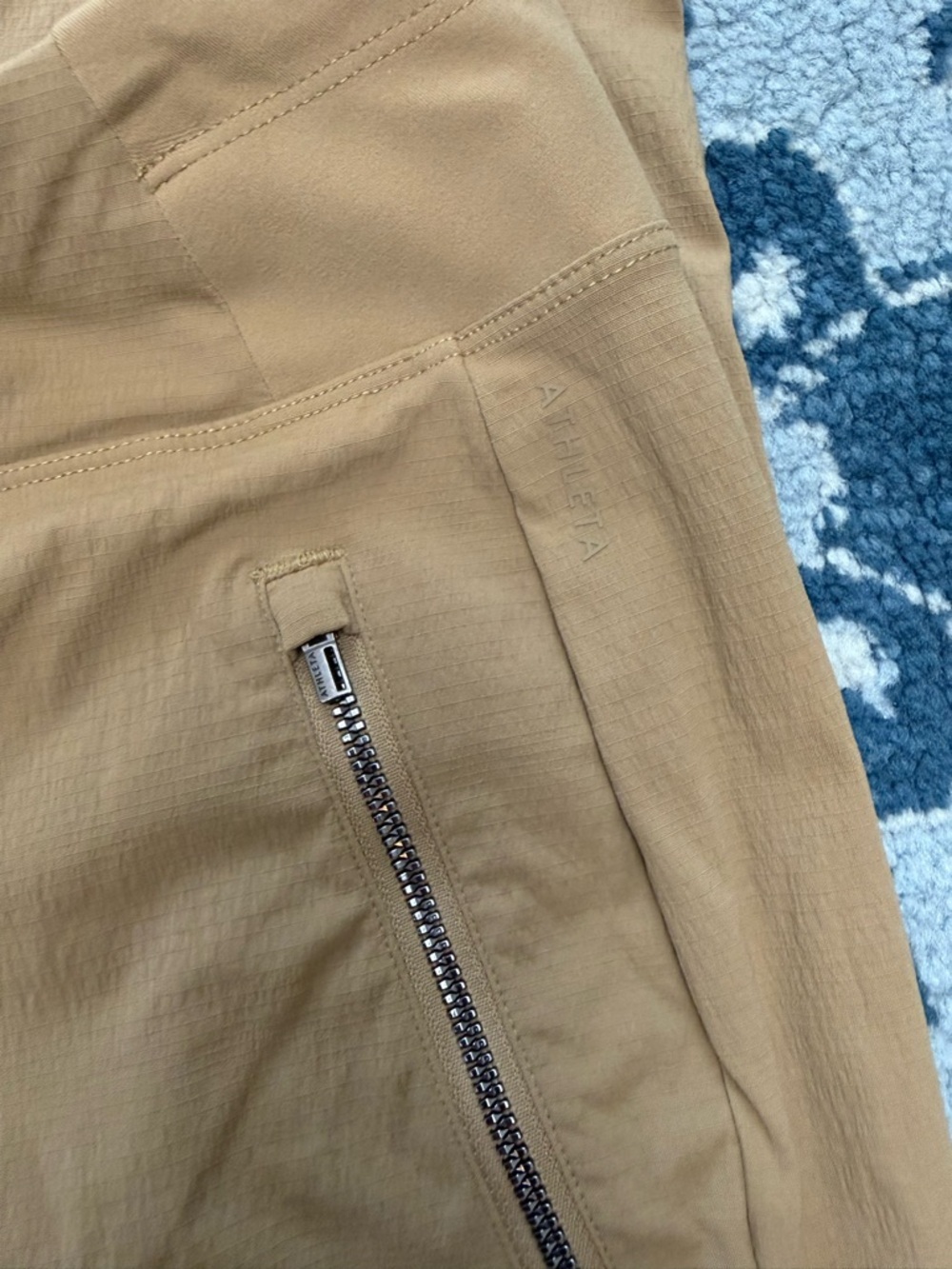 ATHLETA lot of TWO athletic joggers pants Brooklyn green swirl and tan pull on 4 - Picture 8 of 11